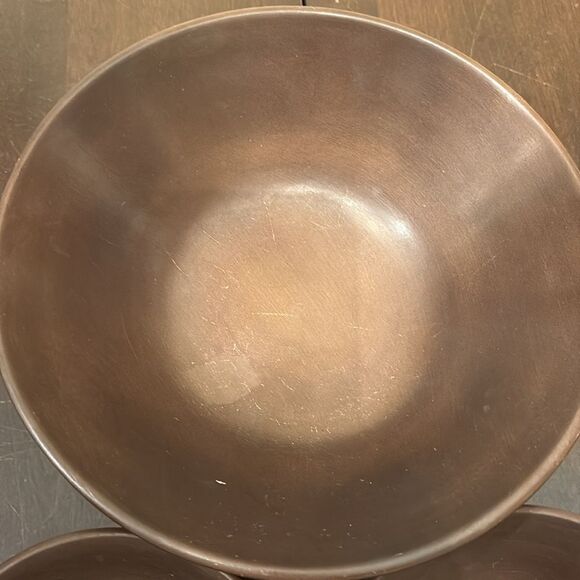 Vintage Napco Japan Brown Wooden Salad Bowl Set - Picture 2 of 10